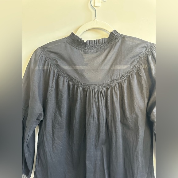 ❤️ Solitaire Los Angeles  Blouse with Floral Hem NWOT 100% French Cotton Large - Picture 7 of 10